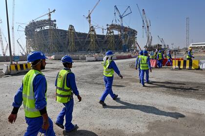 Otra imagen del estadio Lusail; según el sindicato de trabajadores 50 obreros murieron y 500 resultaron gravemente heridos; pero desmienten que la cifra haya llegado a 6500