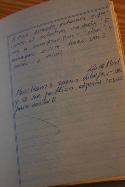 Otra página del cuaderno de Manuel