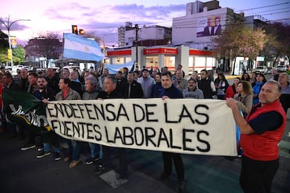 Otra postal de la marcha en apoyo a Vicentín, en San Lorenzo, provincia de Santa Fe