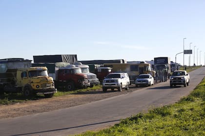 Otra postal de la protesta en la zona de Quequén-Necochea