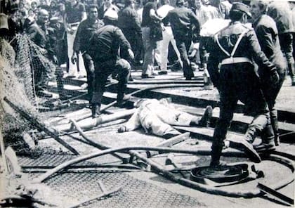 Otra postal de la tragedia de Montjuic: murieron un bombero, dos periodistas y un espectador