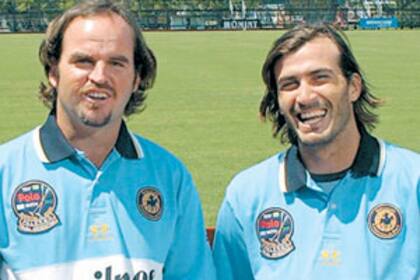 Eduardo Heguy y Adolfo Cambiaso durante una serie internmacional con Brasil