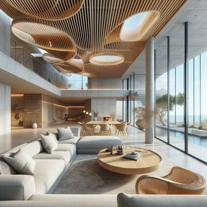 Otro ángulo del mood propuesto para la "Villa Contemporánea" junto al mar.