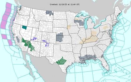Otro frente se aproximará desde el Pacífico, lo que provocará precipitaciones en el Noroeste y el norte de California desde la tarde del miércoles