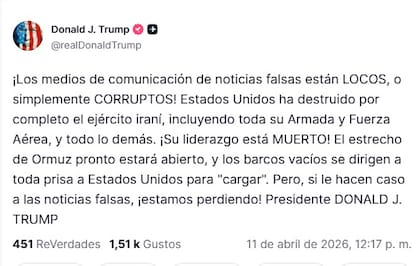 Otro mensaje de Trump