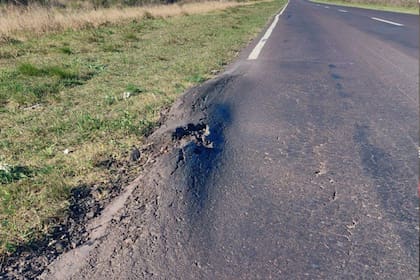Otro tramo de la ruta 11en el norte de Santa Fe en malas condiciones