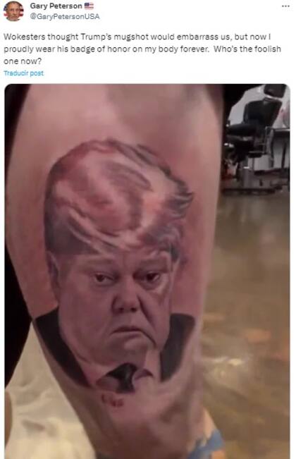 Otro usuario se tatuó a Donald Trump, pero su diseño no quedó del todo fidedigno