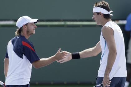 Otros tiempos: en 2007, en Indian Wells, Delpo y David jugaron el dobles juntos para prepararse para la Davis