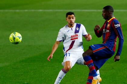 Dembelé ingresó en el segundo tiempo y fue el mejor de un Barcelona en el que no funcionaron Griezmann ni Braithwaite