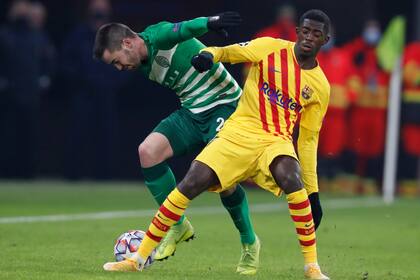 Ousmane Dembelé anotó el tercer gol de Barcelona ante Ferencvaros
