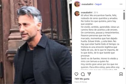 Ova Sabatini cumplió 60 años y compartió una reflexión en Instagram