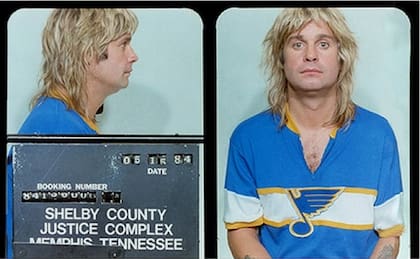 Ozzy. Una de sus encarcelaciones, en mayo de 1984, por drogarse públicamente.
