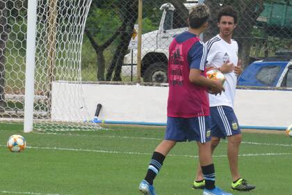 Pablo Aimar en el último entrenamiento antes del debut