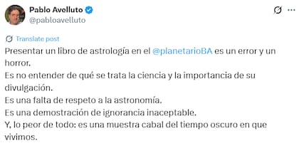 Pablo Avelluto sobre la presentación del libro (X: @pabloavelluto)