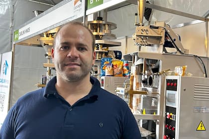 Pablo Carlini en el primer día de la muestra