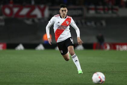 Pablo César Solari en acción: su nombre es un homenaje a Aimar, un ídolo de River