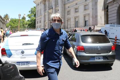 Pablo Echarri al llegar a la Casa Rosada para despedir a Diego Maradona