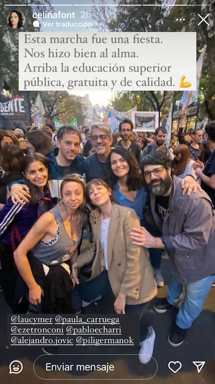 Pablo Echarri, Laura Cymer y otros artistas en la plaza