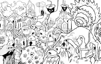 Pablo Harymbat, también conocido como “Gualicho”, intervendrá una superficie dónde los asistentes podrán participar de una obra colaborativa para generar un gran mural