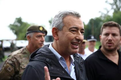 Pablo Javkin en la llegada de fuerzas militares a Rosario