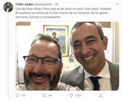 Pablo Javkin se despidió de Gerardo Rozín a través de las redes