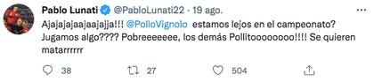 Pablo Lunati, con Sebastián Vignolo como blanco