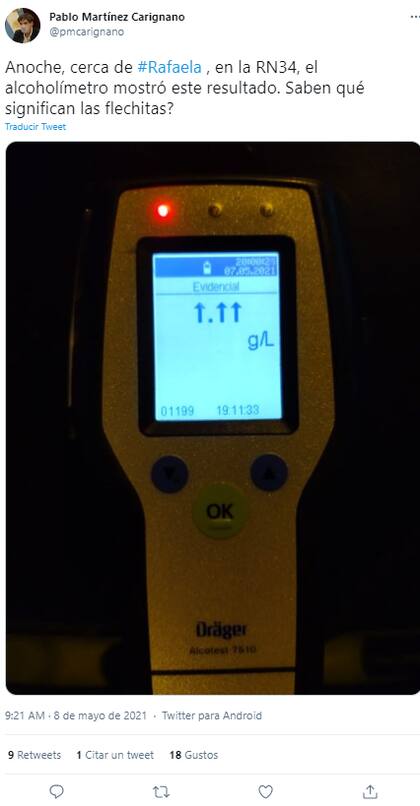 Pablo Martínez Carignano mostró cómo un conductor no pudo ser testeado por el alcoholímetro en la Ruta Nacional 34