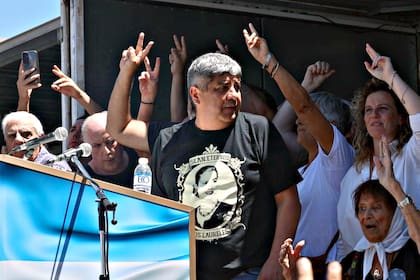 Pablo Moyano durante el acto