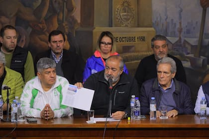 Pablo Moyano, Héctor Daer y Carlos Acuña, el triunvirato de mando de la CGT que se rompió