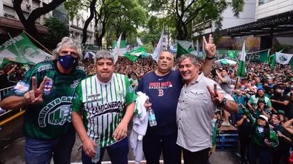 Pablo Moyano, la semana pasada, durante el acto frente al Ministerio de Trabajo.