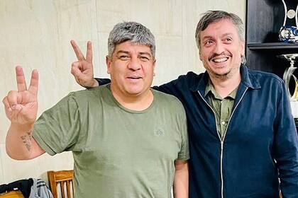 Pablo Moyano y Máximo Kirchner, el mes pasado, tras compartir un asado en la casa del referente gremial de los camioneros