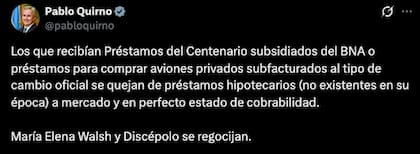Pablo Quirno defendió el accionar del Banco Nación.