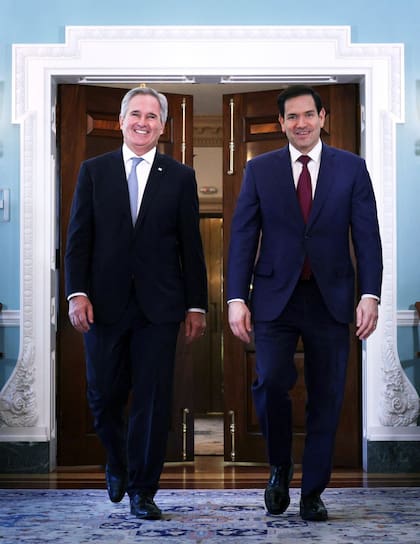 Pablo Quirno y el secretario de Estado de EE.UU., Marco Rubio, en Washington