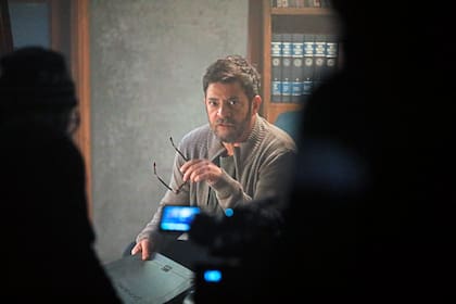 Pablo Rago durante el rodaje de la serie Yiya