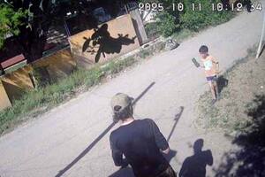 Pablo Rodríguez Laurta cuando se lleva al niño, después de matar a la madre y abuela