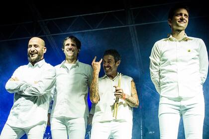 Pablo Romero, Hernán Bruckner, Martín Millán y Sebastián Bianchini (de izquierda a derecha) en el regreso de Arbol