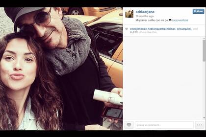 Padre e hija en una selfie con trompita