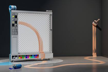 Paint, otro de los fondos retro para Microsoft Teams que la compañía homenajea en este pack de imágenes para personalizar las sesiones de videollamadas