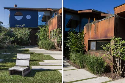Paisajismo tropical, círculos, acabados en óxido, un espíritu lúdico. Todo lo que promete la fachada, se cumple en el interior.