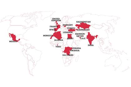 Países donde se detectaron periodistas con sus celulares infiltrados