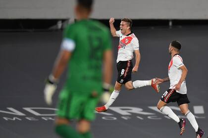 Palavecino celebra su gol ante Patronato
