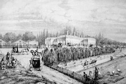 Palermo de San Benito, acuarela de Juan Camaña, de alrededor del año 1850