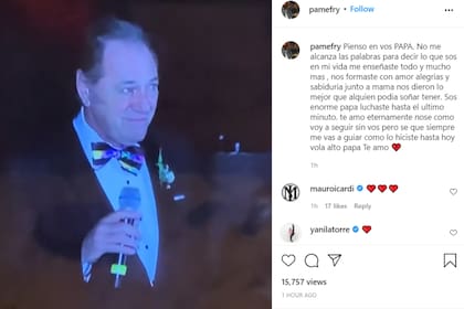 Pame, una de sus dos hijas, lo despidió con un video cantando "Piensa en mí", de Valeria Lynch