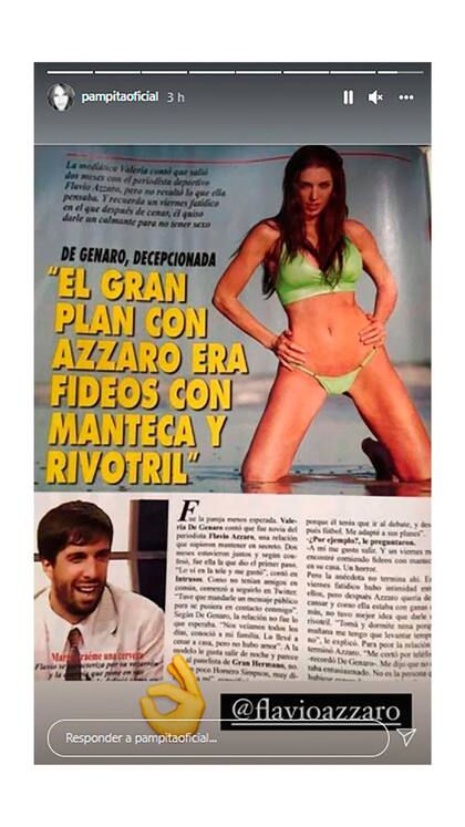 Pampita Ardohain recurrió al archivo para responderle a Flavio Azzaro tras los ataques a su marido