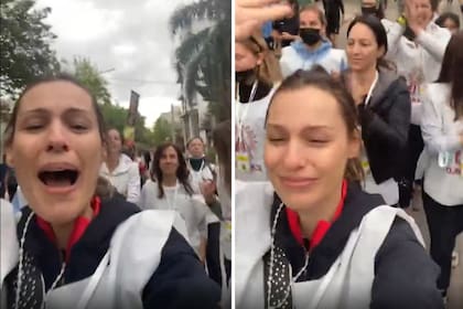 Pampita Ardohain se mostró muy emocionada en medio de la peregrinación a Luján