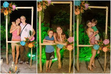 Pampita junto a sus hijos Bautista, Beltrán y Benicio (Foto: Palladium Hotel Group / Grand Palladium Imbassaí Resort & Spa)