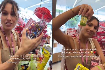 Pampita llevó golosinas y galletitas (Foto: Captura de video / Instagram @stephaniedemner)