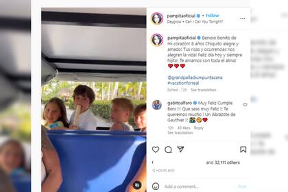 Pampita sorprendió a su hijo con un festejo de cumpleaños (Foto Instagram @pampitaoficial)