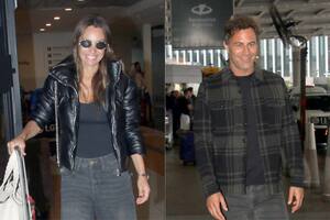 Pampita y Martín Pepa en Ezeiza