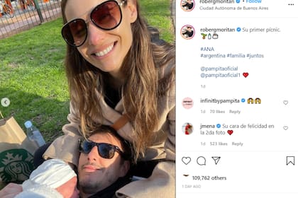 Pampita y Roberto García Moritán hicieron un picnic con la beba